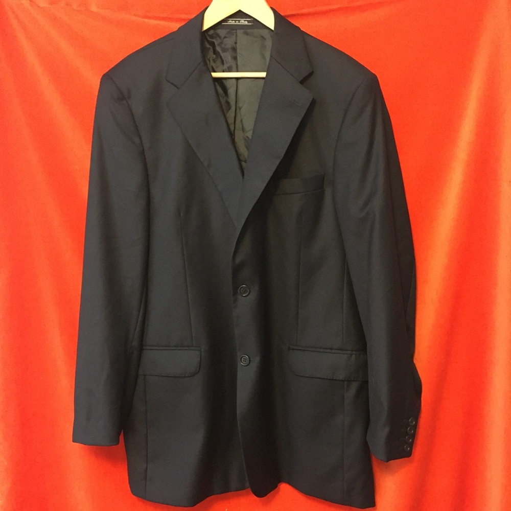 Frank Stella Loro Piana single breasted blazer black wool 48L
